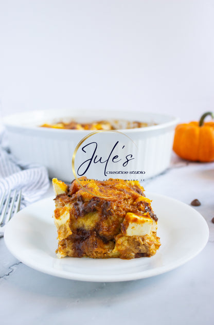 Pumpkin Chocolate Cream Cheese French Toast Bake