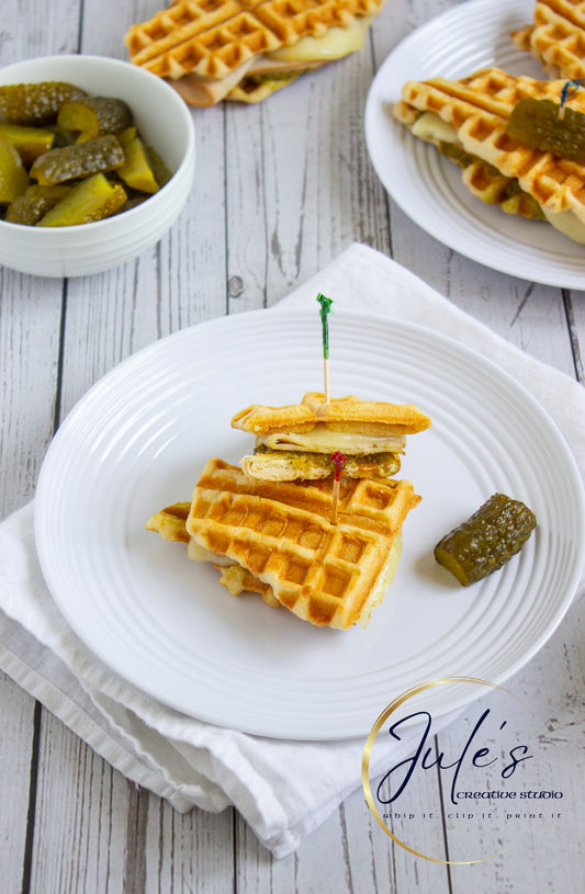 Mozzarella Pesto Croffle Sandwiches (Set 3)