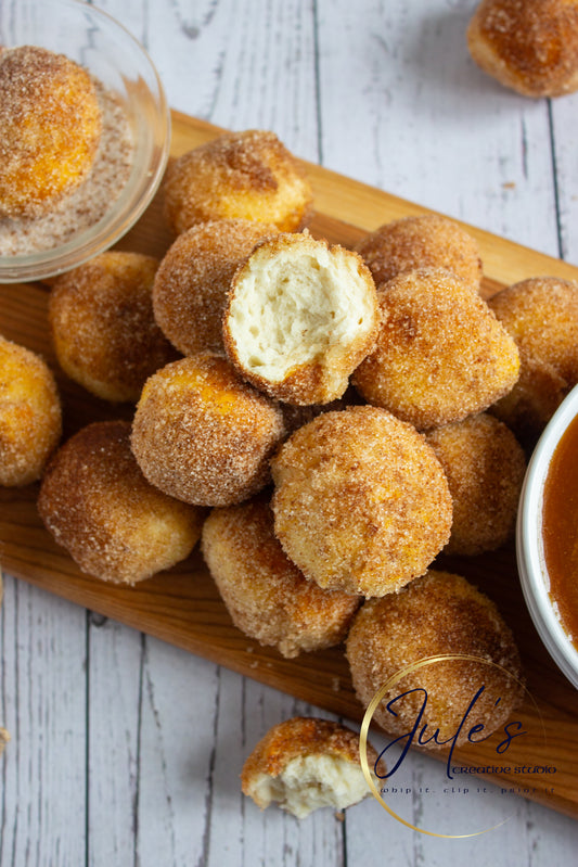 Air Fryer Churro Donut Holes with Caramel Sauce (Set 2)