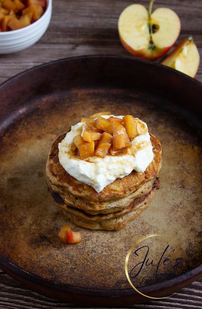 Fluffy Spice Pancakes with Caramel Apple Compote (Set 4)