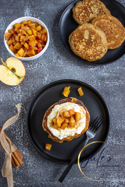 Fluffy Spice Pancakes with Caramel Apple Compote (Set 5)