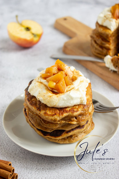 Fluffy Spice Pancakes with Caramel Apple Compote (Set 6)