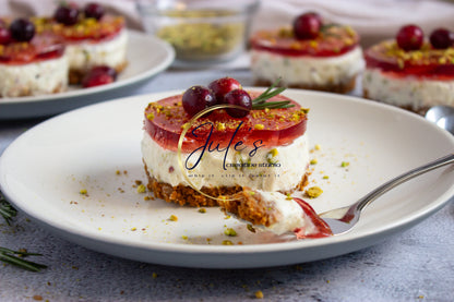 Pistachio Cranberry No-Bake Mini Cheesecakes (Set 4)