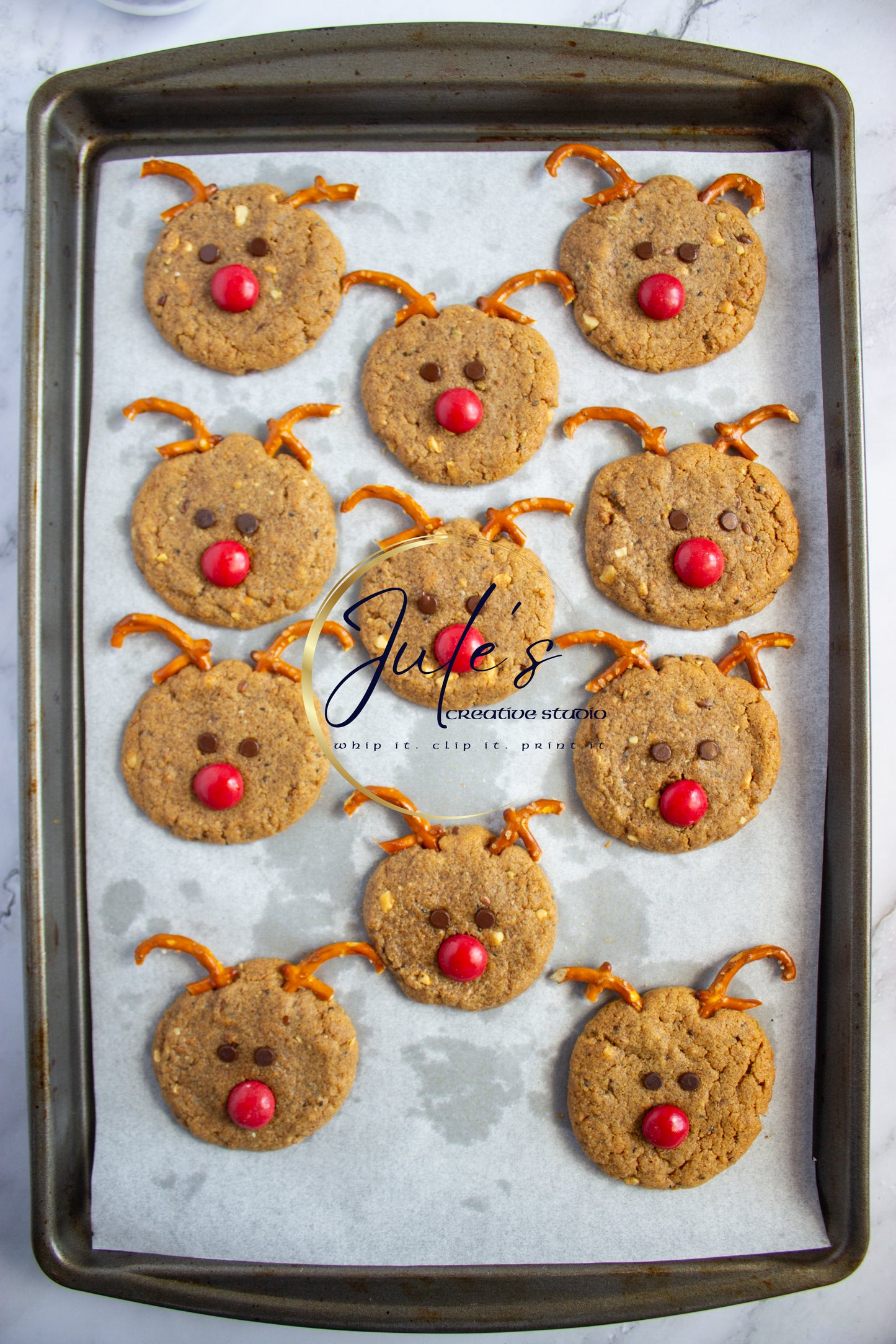 Festive Reindeer Cookies (Set 1)