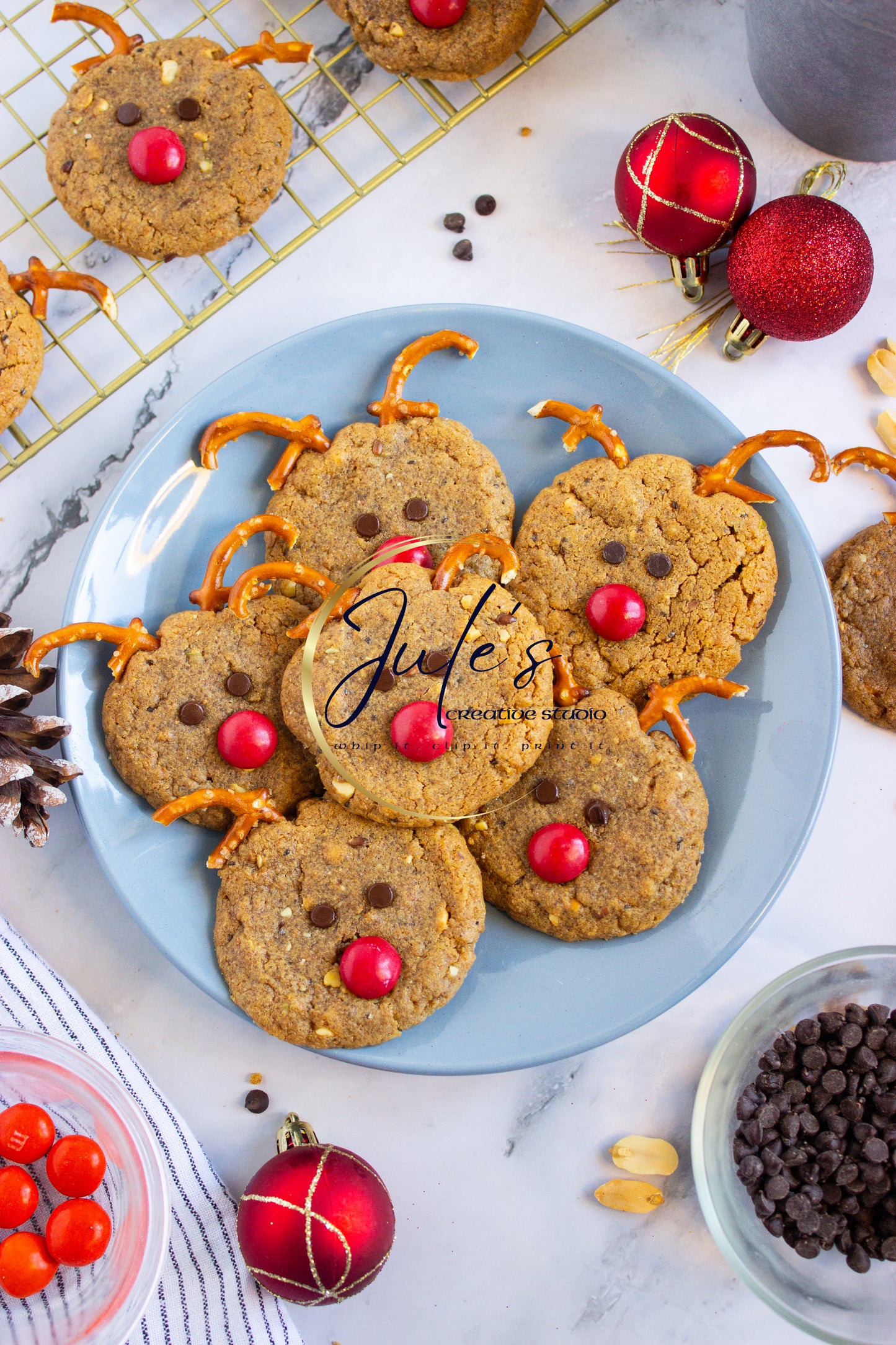 Festive Reindeer Cookies (Set 1)