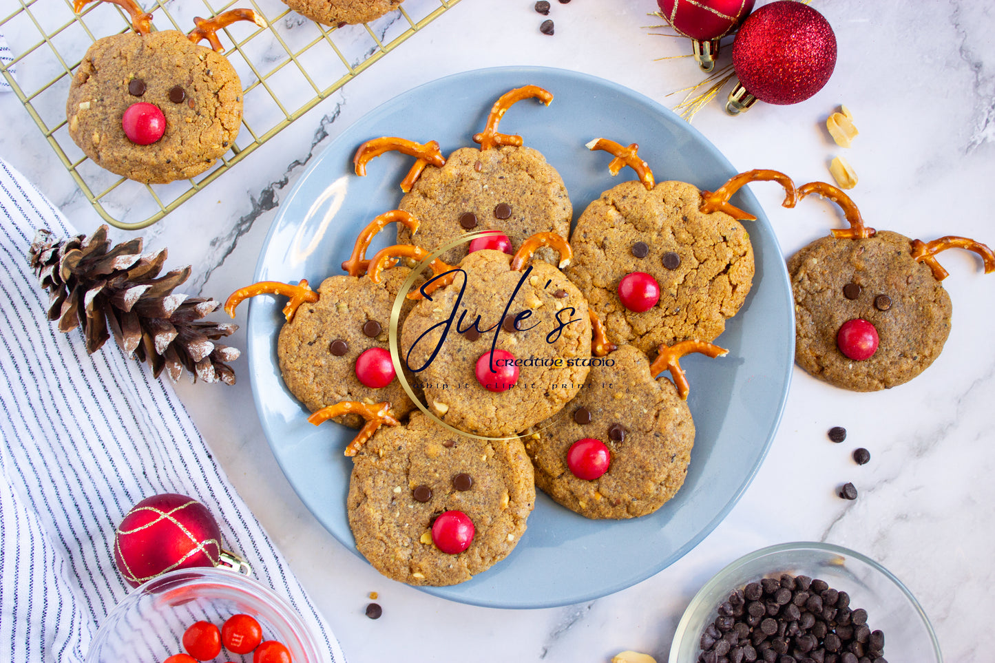 Festive Reindeer Cookies (Set 1)