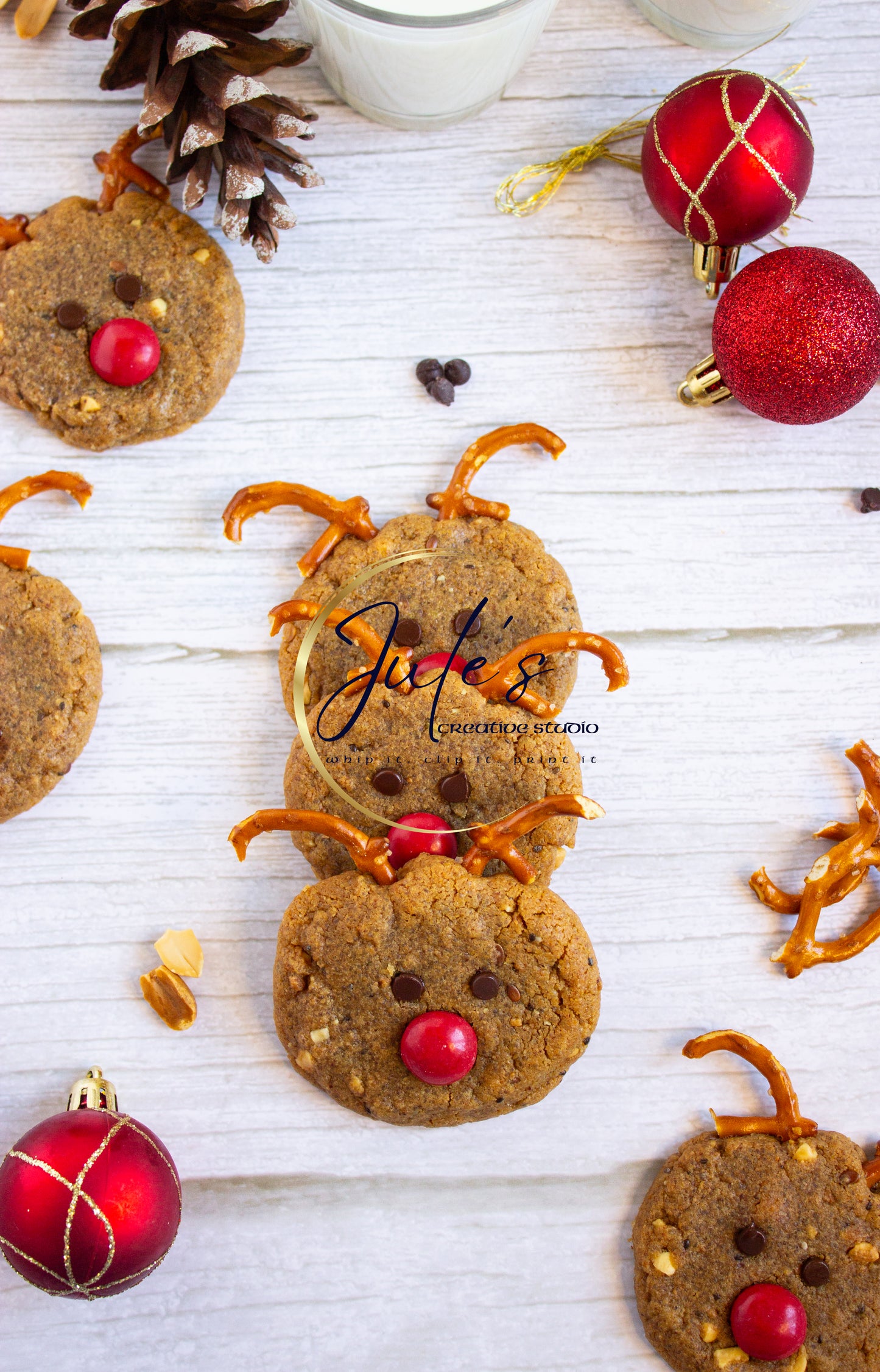 Festive Reindeer Cookies (Set 2)