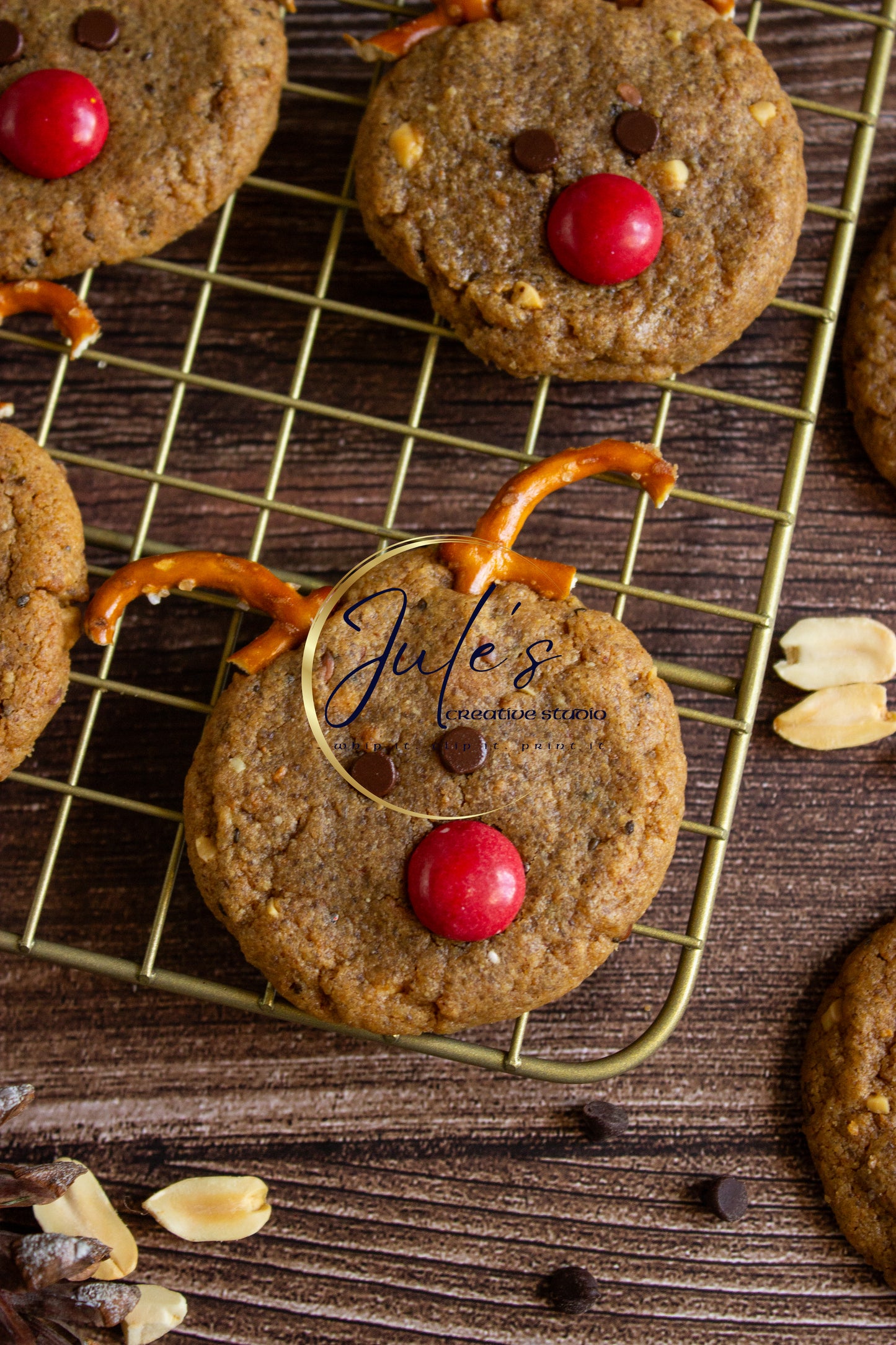 Festive Reindeer Cookies (Set 3)