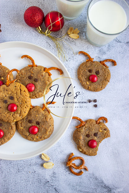 Festive Reindeer Cookies (Set 4)