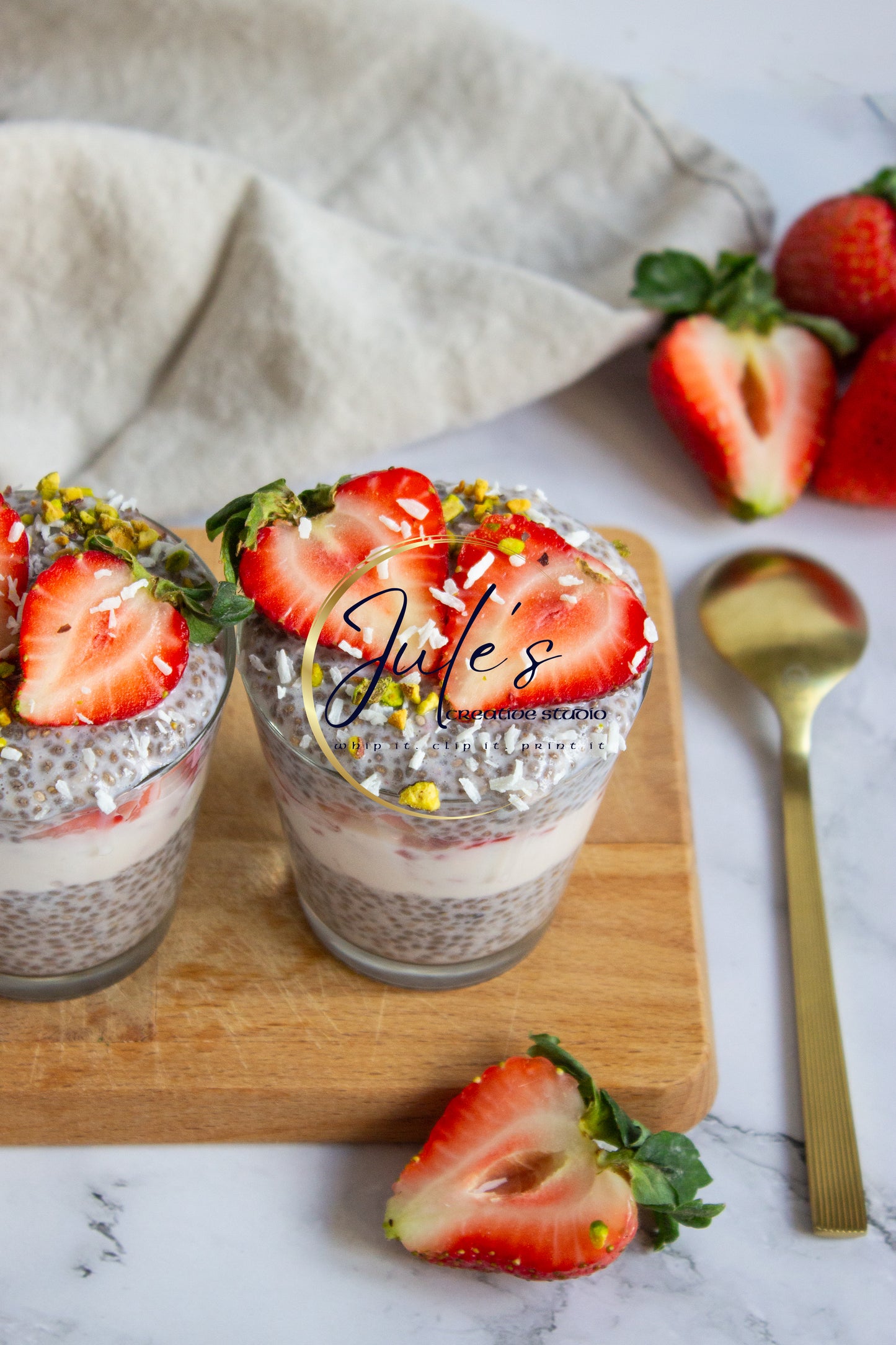 Strawberry Maple Chia Seed Pudding Parfait (Set 2)