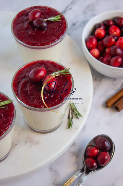 Keto Panna Cotta with Cranberry Compote (Set 1)