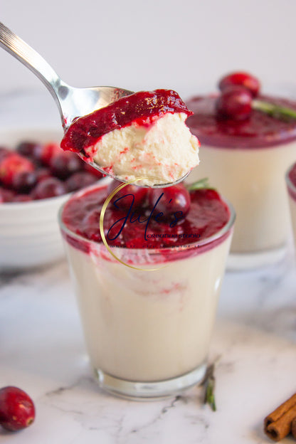 Keto Panna Cotta with Cranberry Compote (Set 1)