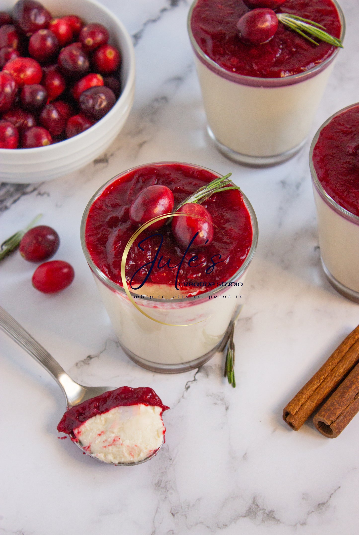 Keto Panna Cotta with Cranberry Compote (Set 1)