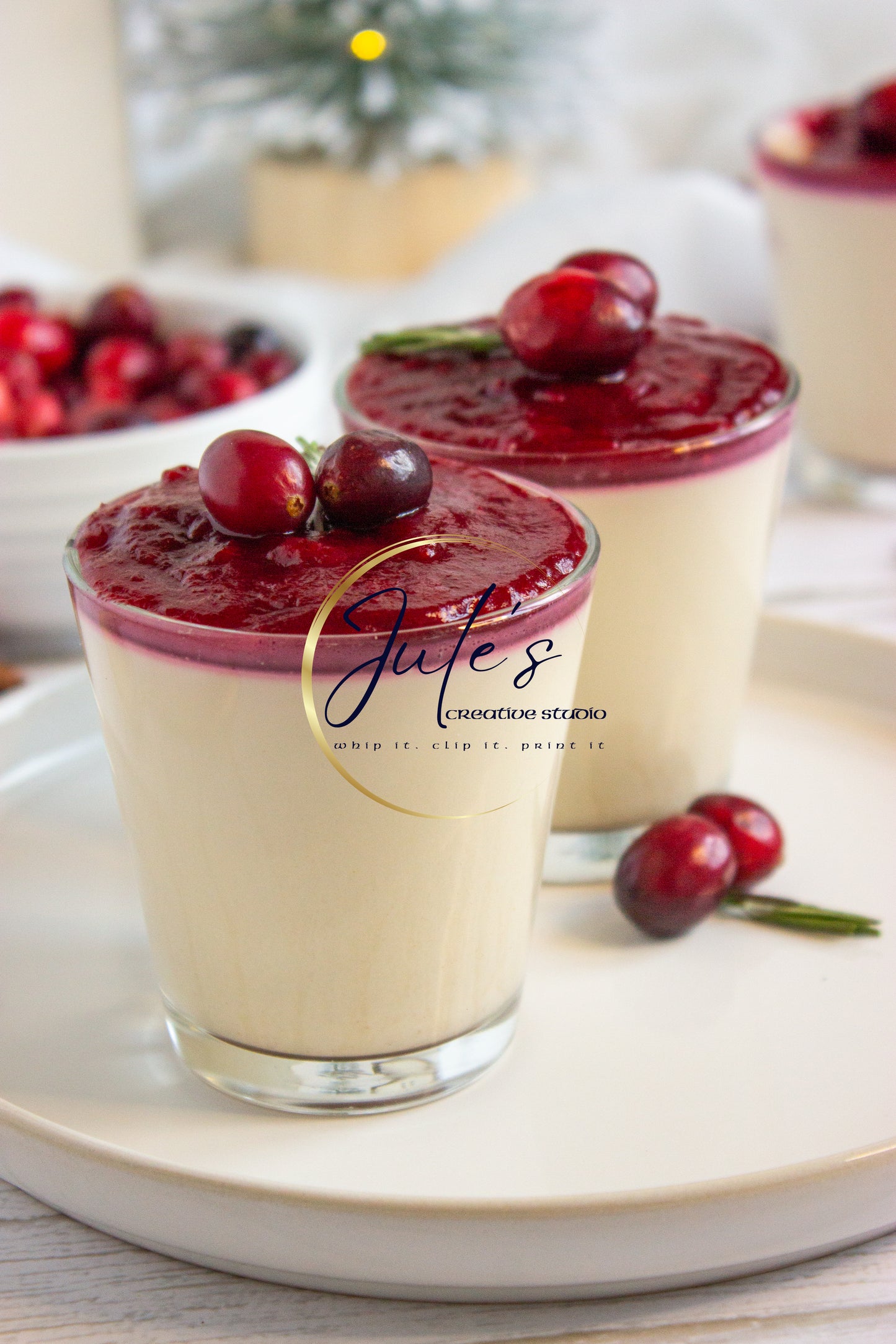 Keto Panna Cotta with Cranberry Compote (Set 2)