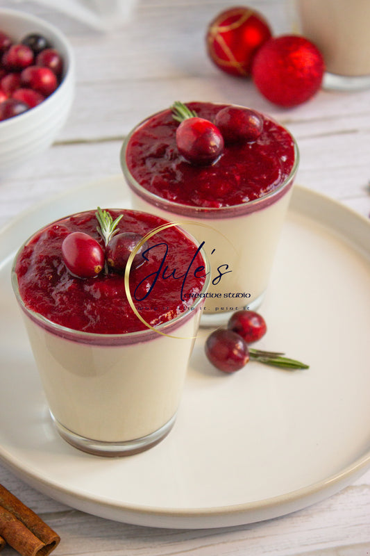 Keto Panna Cotta with Cranberry Compote (Set 2)