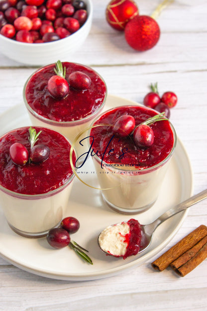 Keto Panna Cotta with Cranberry Compote (Set 2)