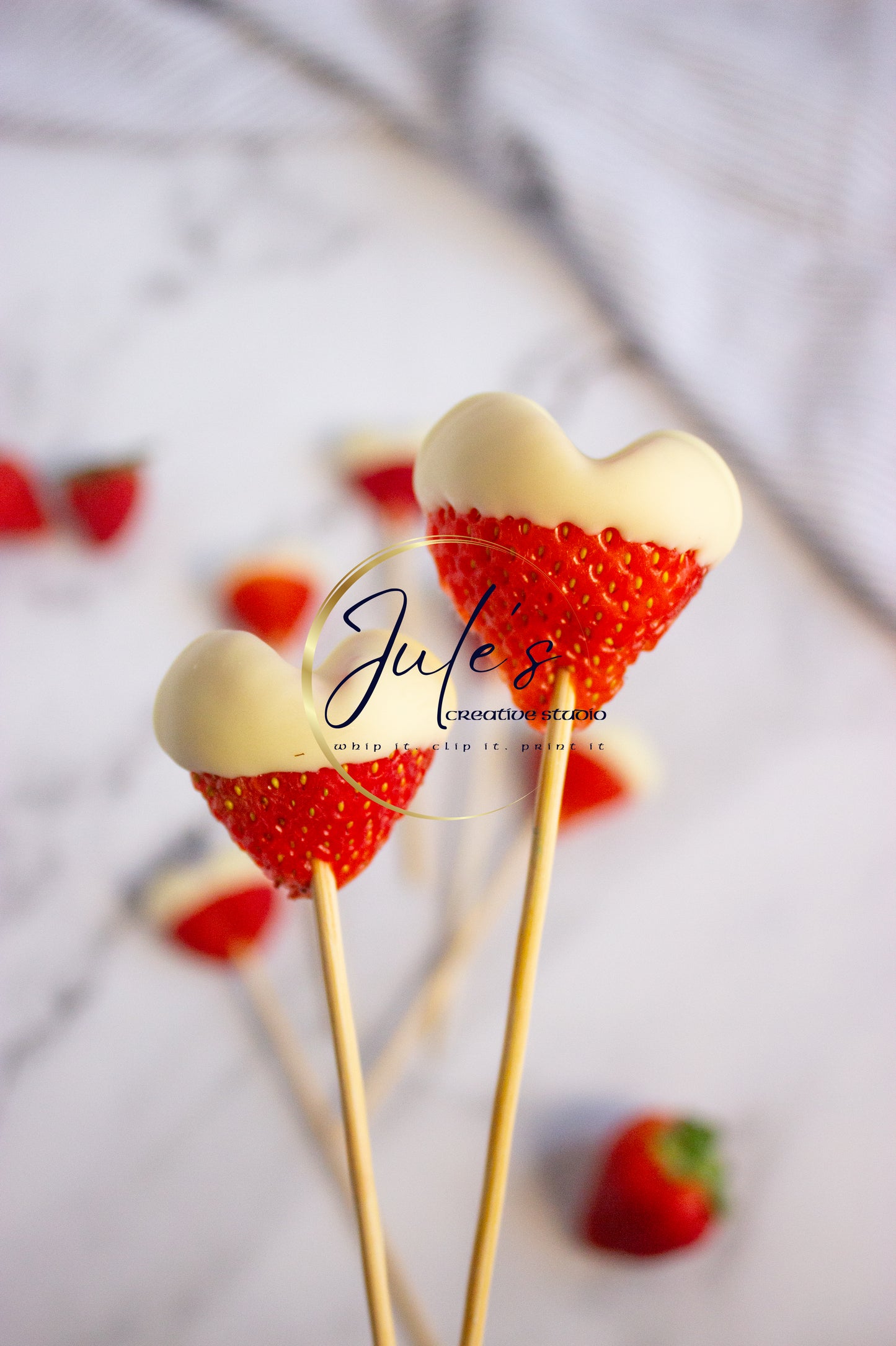 White Chocolate Strawberry Hearts