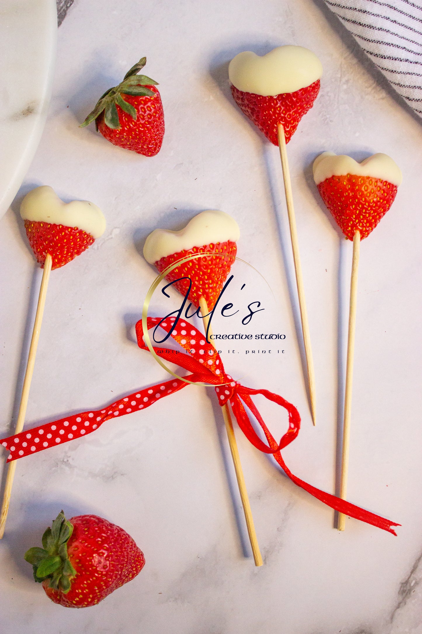 White Chocolate Strawberry Hearts