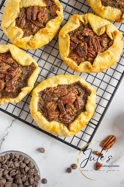 Rustic Chocolate Pecan Tartlets (Set 1)