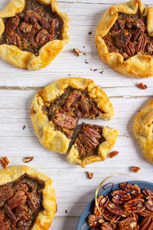 Rustic Chocolate Pecan Tartlets (Set 3)